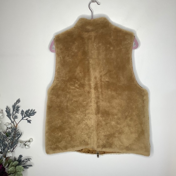 J. CREW Plush Fleece Excursion Vest Gold Hickory - Picture 8 of 10